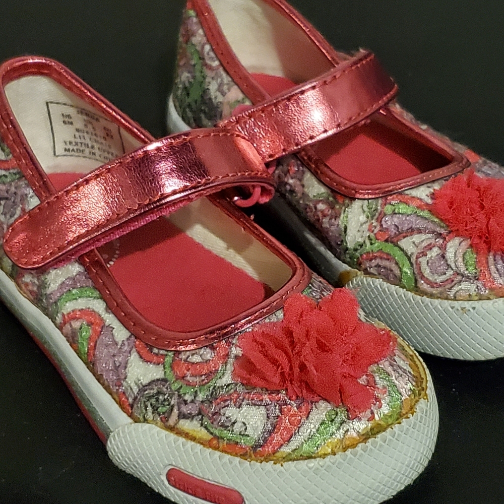 stride rite JENNA, Toddler Mary Janes, Metallic Pink Floral